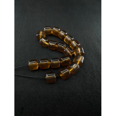 Handcrafted Blue Amber Beads Soft Tassel