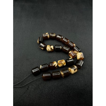 Handcrafted Zebra Amber Beads Large Tower