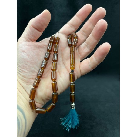 Greek Komboloi Honey Beads In Hand