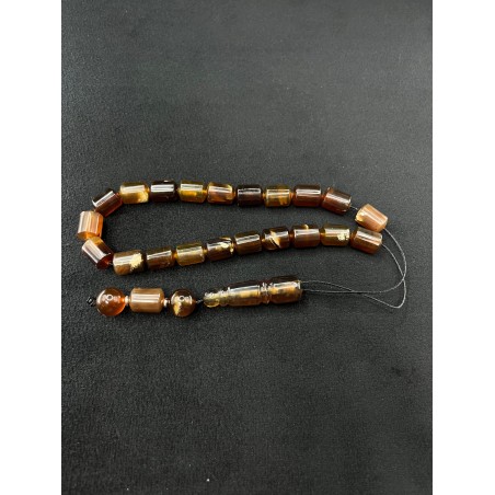 Handcrafted Blue Amber Worry Beads Large Tower 28.31g