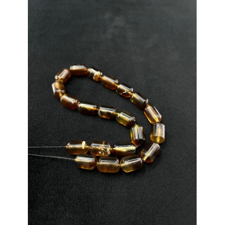 Handcrafted Honey Blue Amber Worry Beads Master Tower
