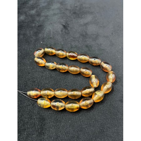Handcrafted Blue Amber Worry Beads Wooden Cross SKU 278