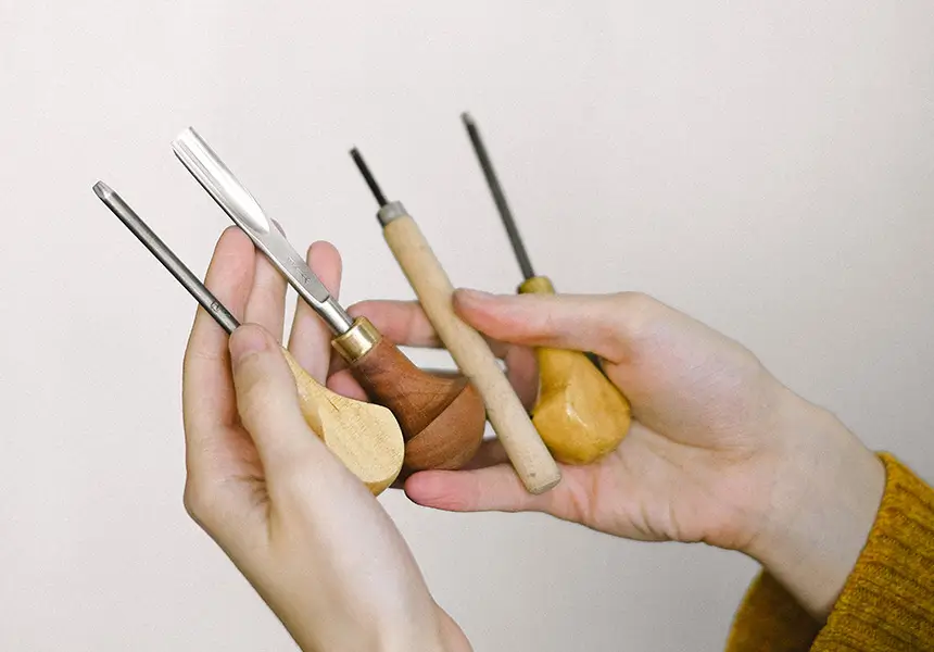 Clay tools in hand